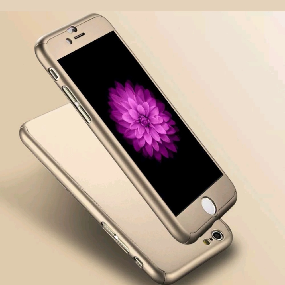 iPhone 7 case protection gold screen 9H